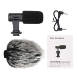 Portable Camera Microphone, Rabbit Hair Video Interview Microphone Directional Recording Shotgun Mic with Shock Mount for iPhone