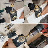 3 In 1 Woodworking Dowel Jig Set, Drill Guide Dowelling Jig Master Kit Pocket Hole Jig Drill Locator W/ 6/8/10/15mm Drilling Bit