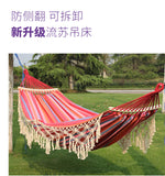 Double Outdoor Camping Indoor Leisure Hanging Chair Tassel Hammock Swing Hammock Outdoor Furniture Canvas Swing flat hammock