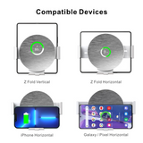 Dual Coil Auto Alignment Wireless Car Charger for Galaxy Z Fold3, Landscape Smartphone Car Mount Fast Charging for iPhone13/12