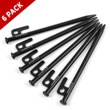 TOMSHOO 8 Inch /12 Inch Tent Pegs 6PCS Ultralight Heavy Duty Steel Tent Stakes for Outdoor Camping Canopy Awning Accessories