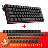K617 Rainbow USB Mini Mechanical Gaming Keyboard Blue Switch 61 Keys Wired detachable cable,portable for travel