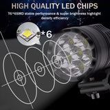 7800LM 6PCS  Chips LED Motorcycle Headlight Fog Spot HeadLamp Spotlight Waterproof Motorbike Bulb for Suzuki/Honda