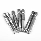 7Pcs/Set Screwdriver Bits 50mm 1/4" Shank S2 Alloy Steel Hex Head   Magnetic Screw Driver Bits T10/T15/T20/T25/T27/T30/T40