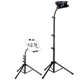 Tablet Tripod Stand, Gooseneck 67-inch Cell Phone/Tablet Floor Stand Height Adjustable Bracket Fit for iPhone iPad 4-12.9 inch