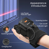Eyoyo EY-027L 1D Bluetooth Barcode scanner Handed Wearable Glove Wireless Bar Code Reader Work With Tablet iPhone Android iOS PC