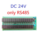 DC 12V 24V 32 Channels Modbus RTU RS485 Bus Relay Module UART Serial Port DIN35 Rail Board for PLC LED Home Automation Door Lock