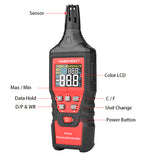 Digital Ambient Wet Bulb Dew Point Temperature Meter Humidity Hygrometer  ℃ ℉ Gauge LCD Display HT618 HABOTEST Mini Handheld