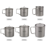 New Lightweight Titanium Flatware Set Folding Spork Spoon Water Cup Mug Tableware Outdoor Cookware Dinner for Travel Camping