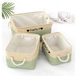 Personalized Pet Toy Storage Basket Toy Clothes Bin Dog Custom Name DIY Canvas Collapsible Box Free Print ID Pet Accessories