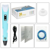 USB Charging 3D Pen LCD Display DIY 3D Printing Pen PLA ABS Filament Handmade Toy Children Birthday Gift Kids Creativity Trainer