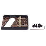 Gold/Black with Flower Design 3 Brass Saddles Guitar Bridge for Telecaster Guitar