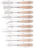 10Pcs Stainless Steel Spatula Palette Knife Painting Tools Metal Knives Wood Handle for Oil Paint Acrylic Canvas Art Tools