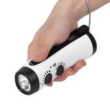 Small Portable AM FM Radio Plastic Outdoor Hand Crank Radio Flashlight Mobile Phone Charging Multifunction Flashlight Radio