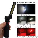 USB Rechargeable Flashlight Magnetic 5 Modes COB Led Work Light  Waterproof Torch for Car Repair
