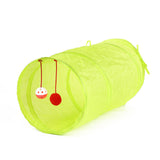Foldable Pet Cat Toy Tunnel ring paper two-way tunnel with hanging two balls for cat Kitten playing Funny drill bucket 8 colors