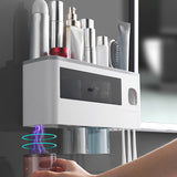 Magnetic Adsorption Toothbrush Holder Automatic Toothpaste Squeezer Home Storage Shelves Bathroom Accessories
