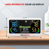 ThermoPro TP68C 150M Wireless Weather Station Chargeable Room Thermomether Hygrometer With Weather Forecast Big LCD Display