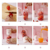 Double Knife Electric Juicer Portable Blender USB Mini Blender Cordless Press Juice Charging Manual Orange Juicer