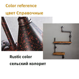 Retro bookshelf American room multi function wall storage wall shelf iron solid wood partition water pipe shelves bathroom rocks