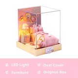 Diy Wooden Doll House Miniatures Kit Dollhouse Furniture Accessories Mini Doll House Casa Free Dust Cover Toys For Kids Gift