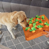 Pet Dog Chew Toy Sniffing Mat Carrot Doll Pull Out Radish Vegetable Field Plush Toy Parent Child Interaction Early Education