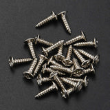 10 Pcs Mono Input Jack for Guitar Bass 6.35mm Orange with 50Pcs Pickguard Screws 3MM (Silver)