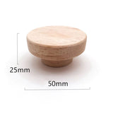 10/20pcs Home Accessory 50x25mm Natural Wood Bedroom Furniture Handles Round Pull Knobs For Drawer Shoebox Cupboard Cabinet Door