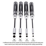 RC Model Tool 4PCS Hex Screw Drivers Hex Nut Socket Wrench Sleeve Wheel Spanner 4.0/5.5/7.0/8.0mm for Daily Making Manual and RC