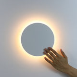 Round Led Wall Light Modern Touch Switch For Living Room Bedroom Decoration Black White Wall Sconce Indoor Lighting Lamp Shade