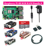 Original Raspberry Pi 4 Model B Kit + Aluminum Case + Heat Sink + 3A Switch Power +  HDMI-compatible Option 64 32GB Card |Reader