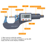 0-25mm Spiral High Precision Digital Outside Micrometer Accuracy 0.001mm Electronic LCD Display In/mm Micro Meter Measuring Tool