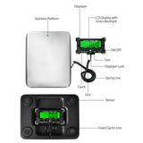 440 Lbs Electronic Postal Scale 0.05kg Precision Integrated Stainless Steel Digital Scale LCD Backlight Display Shipping Scales