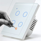 WiFi Smart Wall Light Press Panel Switch, Smart Phone Remote Control, Compatible for Alexa and for Google Assistant, No Hub Requ