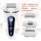 4 in 1 Epilator Set For Women Facial Hair Remover Female Rechargeable Epilator Face Depilation Leg Body Shaver Callus Remover