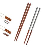 Folding Chopsticks Outdoor Camping Picnic Travel Portable Tableware A Pair of Chopsticks with Storage Bag