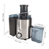 500ML Stainless Steel Juicer Machine 400W 2 Gear Whole Fruit Vegetable Centrifugal Juice Extractor Automatic Pulp Ejection