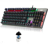 104 Keys Wear Resistance Universal For Desktop Switch Gaming Mechanical Wired Keyboard Metal Computer Accessories RGB Backlight