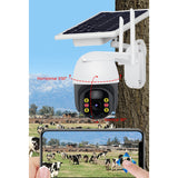 Outdoor Wireless Security Camera with Solar Panel 1080P WiFi 350° Viewing Angle Infrared Night Vision IP66 Waterproof