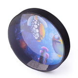 16 Inch Ocean Drum Wooden Handheld Sea Wave Drum Percussion Instrument Gentle Sea Sound Musical Toy Gift for Kids