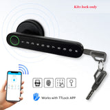 Bluetooth Lock TTLOCK Smart Home Door Lock Alexa Google home Biometric fingerprint lock Electric Handle Lock Wooden door