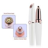 2 In 1 Eyebrow Trimmer Facial Hair Remover Electric Razor Pubic Hair Bikini Shaver Painless Epilator for Face Peach Fuzz Lips