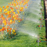 Garden Sprinklers 360Degree Automatic Rotating Lawn Sprinkler With Water Stop Rings Adjustable Pulsating Sprinklers 4Pcs