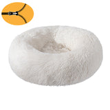 Removable Donut Dog Bed Plush Pet Kennel Round Cat Bed Winter Warm Sleeping Beds Lounger House for Medium Large Dogs Washable
