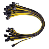 10PCS 18AWG GPU PCIE PCI-Express 6Pin Male to 8Pin (6+2) Male Graphics Graphics Card Power Cable for BTC Ethereum