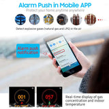Wifi Gas Leak Detector and Fire Alarm LCD Wall Mounted APP Control Smart Wi-Fi Natural Gas/ LPG Tester Methane Alarm Buzzler