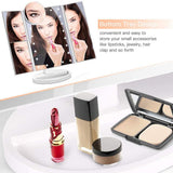 LED Makeup Vanity Mirror Magnification Lights Professional Tri-Fold 2X 3X Portable Cosmetic Makeup Portable Design