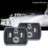 1 pcs 150W Round Headlights 7 Inch LED Headlights DRL Hi/Lo Beam Angel Eyes For Davidson Honda Yamaha Jeep Wrangler Motorcycle