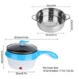 1.8L Mini Multifunction Electric Cooking Machine Non-Stick Multicooker Hot Pot with Food Steamer 220V