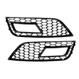 2-pack Black Front Fog Light Grilles for Audi A4 B8.5 2013-2016, Lightweight